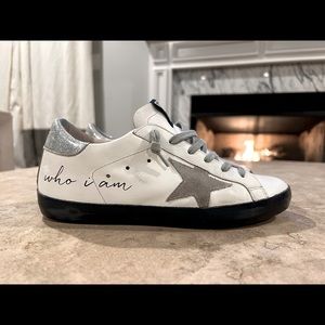 Superstar "Love Me For" Leather Low-Top Sneakers with Suede Star (RARE)